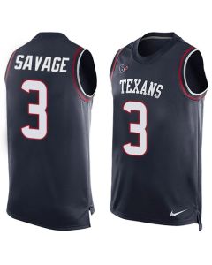 Texans #3 Tom Savage Navy Blue Team Color Men's Stitched NFL Limited Tank Top Jersey