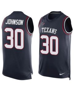 Texans #30 Kevin Johnson Navy Blue Team Color Men's Stitched NFL Limited Tank Top Jersey
