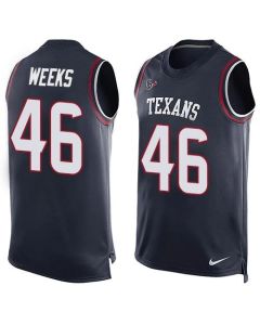 Texans #46 Jon Weeks Navy Blue Team Color Men's Stitched NFL Limited Tank Top Jersey