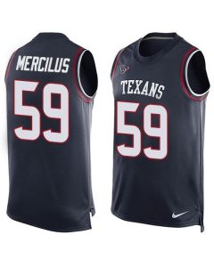 Texans #59 Whitney Mercilus Navy Blue Team Color Men's Stitched NFL Limited Tank Top Jersey