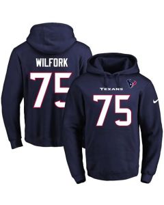 Texans #75 Vince Wilfork Navy Blue Name & Number Pullover NFL Hoodie