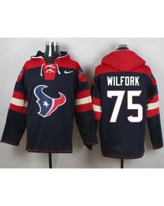 Texans #75 Vince Wilfork Navy Blue Player Pullover NFL Hoodie