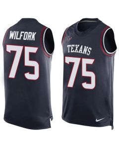 Texans #75 Vince Wilfork Navy Blue Team Color Men's Stitched NFL Limited Tank Top Jersey