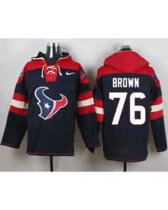 Texans #76 Duane Brown Navy Blue Player Pullover NFL Hoodie