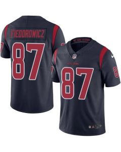 Texans #87 C.J. Fiedorowicz Navy Blue Men's Stitched NFL Limited Rush Jersey