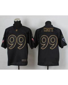 Texans #99 J.J. Watt Black Gold No. Fashion Men's Stitched NFL Elite Jersey