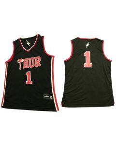 Thor #1 Black Stitched Basketball Jersey