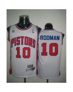 Throwback Pistons #10 Richard Rodman White Stitched NBA Jersey