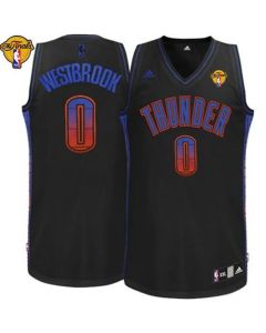 Thunder #0 Russell Westbrook Black Finals Patch Stitched NBA Vibe Jersey