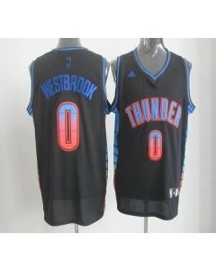 Thunder #0 Russell Westbrook Black Stitched NBA Vibe Jersey
