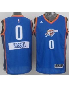 Thunder #0 Russell Westbrook Blue 2014-15 Christmas Day Stitched NBA Jersey