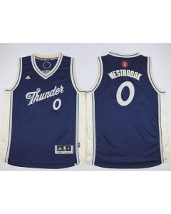 Thunder #0 Russell Westbrook Blue 2015-2016 Christmas Day Stitched Youth NBA Jersey