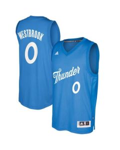 Thunder #0 Russell Westbrook Blue 2016-2017 Christmas Day Stitched NBA Jersey