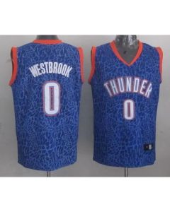Thunder #0 Russell Westbrook Blue Crazy Light Stitched NBA Jersey