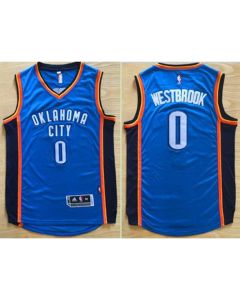 Thunder #0 Russell Westbrook Blue Revolution 30 Stitched NBA Jersey