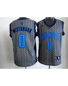 Thunder #0 Russell Westbrook Grey Static Fashion Stitched NBA Jersey
