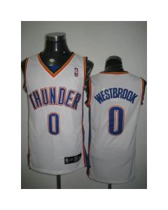 Thunder #0 Russell Westbrook Stitched White NBA Jersey
