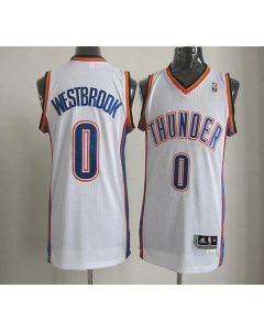 Thunder #0 Russell Westbrook White Revolution 30 Stitched NBA Jersey