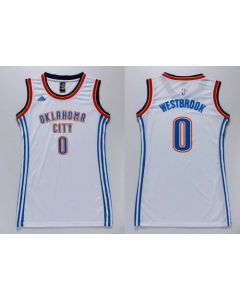 Thunder #0 Russell Westbrook White Women's Dress Stitched NBA Jersey