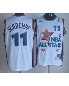 Thunder #11 Detlef Schrempf White 1995 All Star Throwback Stitched NBA Jersey