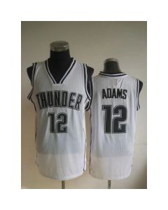 Thunder #12 Steven Adams White on White Stitched NBA Jersey