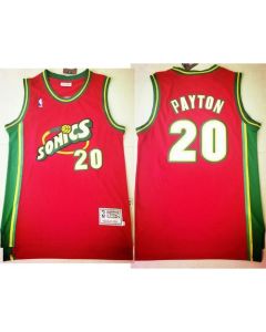 Thunder #20 Gary Payton Red SuperSonics Throwback Stitched NBA Jersey
