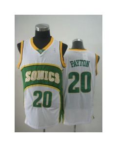 Thunder #20 Gary Payton White SuperSonics Throwback Stitched NBA Jersey