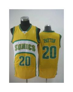 Thunder #20 Gary Payton Yellow SuperSonics Throwback Stitched NBA Jersey