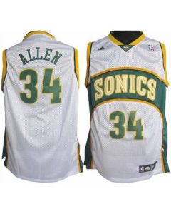 Thunder #34 Ray Allen White Seattle SuperSonics Style Stitched NBA Jersey
