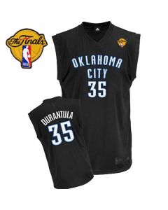 Thunder #35 Kevin Durant Black Durantula Fashion With Finals Patch Stitched NBA Jersey