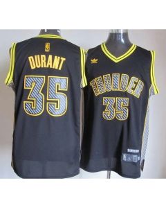 Thunder #35 Kevin Durant Black Electricity Fashion Stitched NBA Jersey