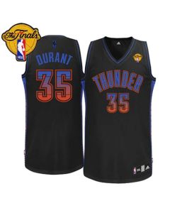 Thunder #35 Kevin Durant Black Fashion With Finals Patch Stitched NBA Jersey