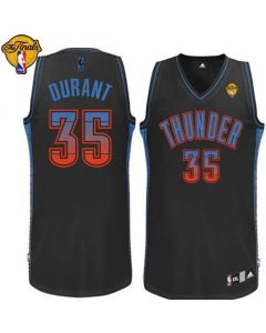 Thunder #35 Kevin Durant Black Finals Patch Stitched NBA Vibe Jersey