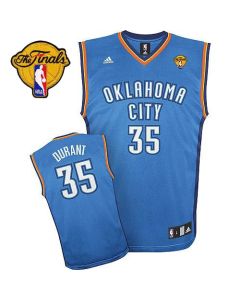 Thunder #35 Kevin Durant Blue Finals Patch Stitched NBA Jersey