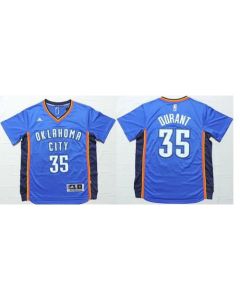 Thunder #35 Kevin Durant Blue Short Sleeve Stitched NBA Jersey