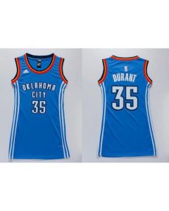 Thunder #35 Kevin Durant Blue Women's Dress Stitched NBA Jersey