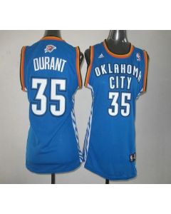 Thunder #35 Kevin Durant Blue Women's Road Stitched NBA Jersey