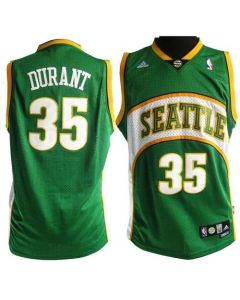 Thunder #35 Kevin Durant Green Seattle SuperSonics Style Stitched NBA Jersey