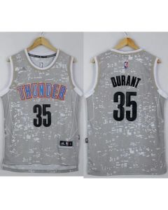 Thunder #35 Kevin Durant Grey City Light Stitched NBA Jersey