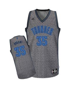 Thunder #35 Kevin Durant Grey Static Fashion Stitched NBA Jersey