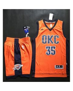 Thunder #35 Kevin Durant Orange Alternate A Set Stitched NBA Jersey