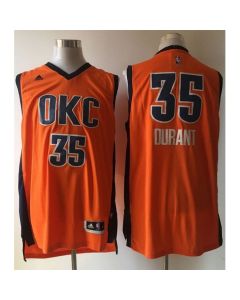 Thunder #35 Kevin Durant Orange Alternate Stitched NBA Jersey
