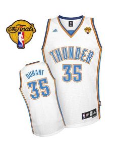 Thunder #35 Kevin Durant White Finals Patch Stitched NBA Jersey
