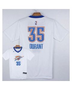 Thunder #35 Kevin Durant White Pride Stitched NBA Jersey