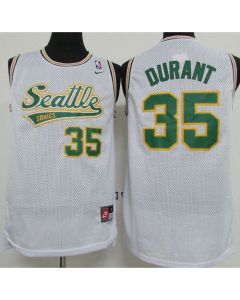 Thunder #35 Kevin Durant White Throwback Stitched NBA Jersey