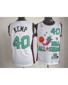 Thunder #40 Shawn Kemp White SuperSonics 1995 All Star Stitched NBA Jersey