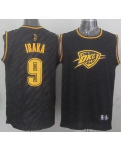 Thunder #9 Serge Ibaka Black Precious Metals Fashion Stitched NBA Jersey