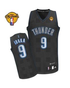 Thunder #9 Serge Ibaka Black Rhythm Fashion With Finals Patch Stitched NBA Jersey