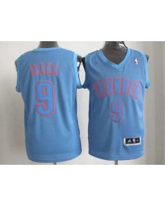 Thunder #9 Serge Ibaka Blue Big Color Fashion Stitched NBA Jersey