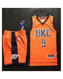 Thunder #9 Serge Ibaka Orange Alternate A Set Stitched NBA Jersey